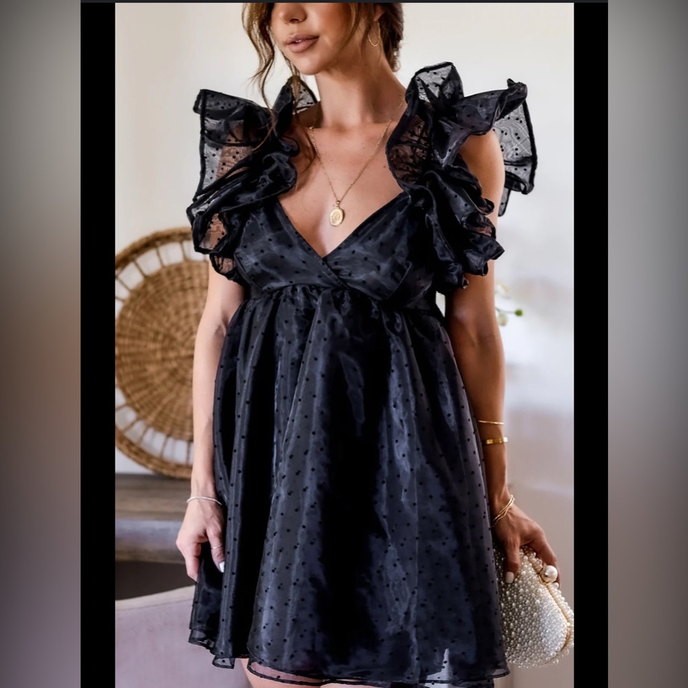 Elegant Black Ruffled Dress
